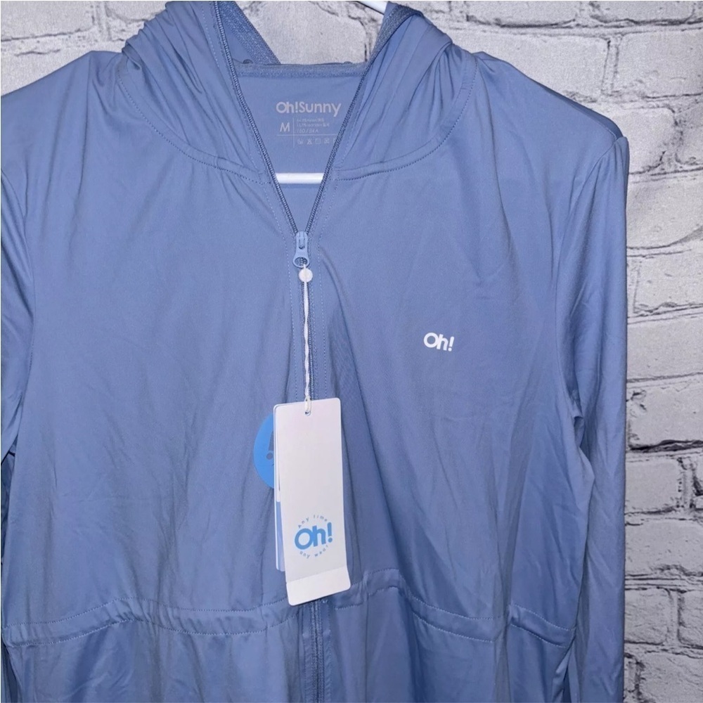 OhSunny Trench Coat Sun Protection UPF50+ Hooded Jacket Long Outerwears Size M - Picture 2 of 6